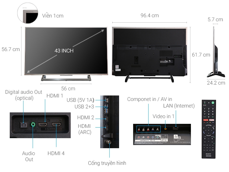 Tivi Sony 4K 43 inch KD-43X8500G